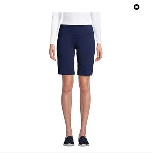 Lands' End Petite Active Relaxed Shorts - Navy Blue